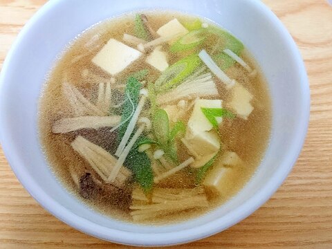 えのき茸と豆腐の中華スープ